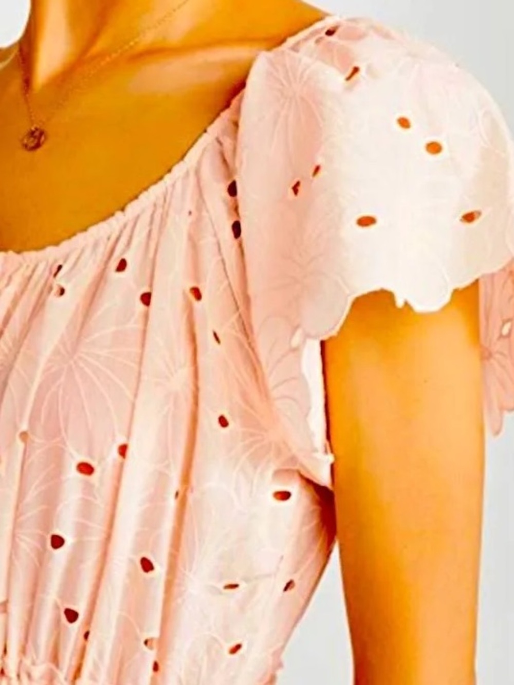 Innika Choo Flutter-Sleeve Pale Pink Maxi Dress with Tie-Front, M - Picture 2 of 5